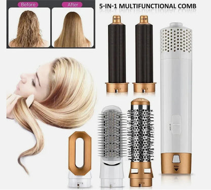 5-in-1 Hair Brush Straightener & Curler | فرشاة تصفيف الشعر 5 في 1