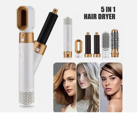 5-in-1 Hair Brush Straightener & Curler | فرشاة تصفيف الشعر 5 في 1